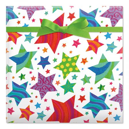 Stars Jumbo Rolled Gift Wrap