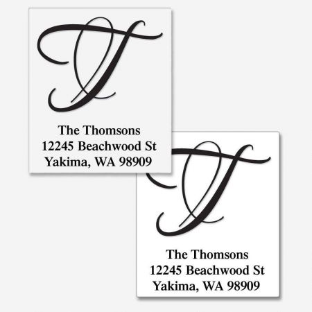 Brush Initial Traditional Address Labels