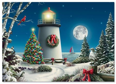 Christmas lighthouses clearance