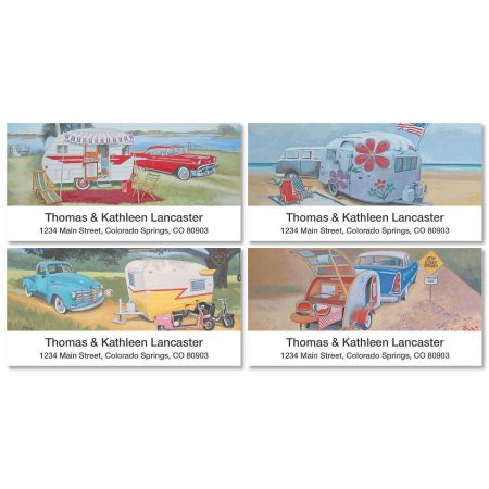 Vintage Trailer Deluxe Address labels (4 Designs)