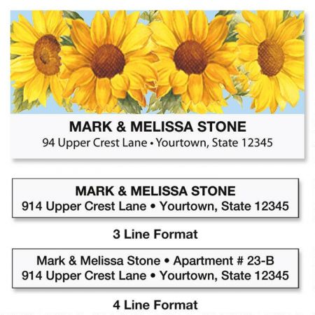 Flowers Floral Sunflowers Return Address Labels Personalized Custom We Print and Mail to You!