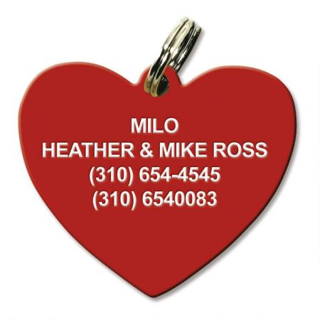 Personalized Plastic Heart Pet Tag