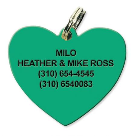Personalized Plastic Heart Pet Tag