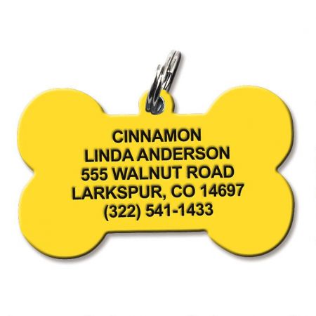 Personalized Plastic Dog Bone Pet Tag