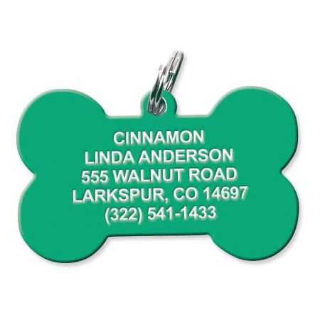 Personalized Plastic Dog Bone Pet Tag