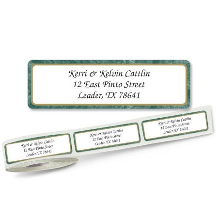 Green Border Rolled Address Labels