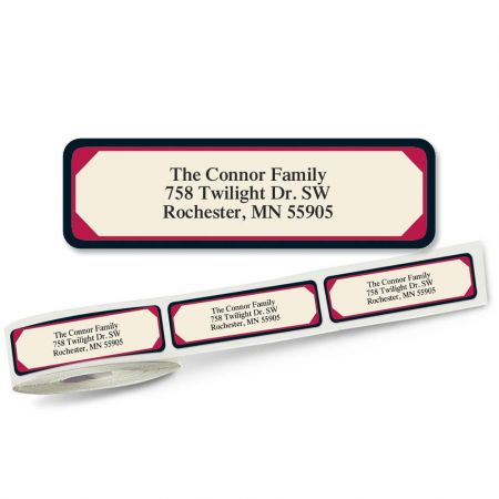 Red & Black Frame Rolled Address Labels