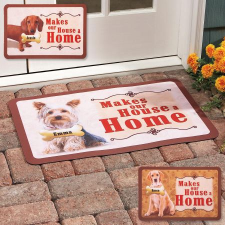 ...Makes Our House A Home Dog Personalized Welcome Doormat