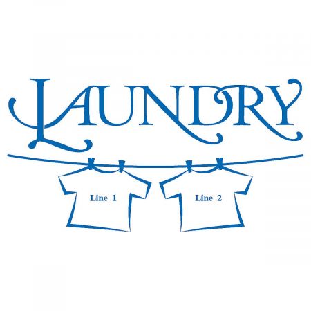 Laundry Line Vinyl Wall Decor - Blue