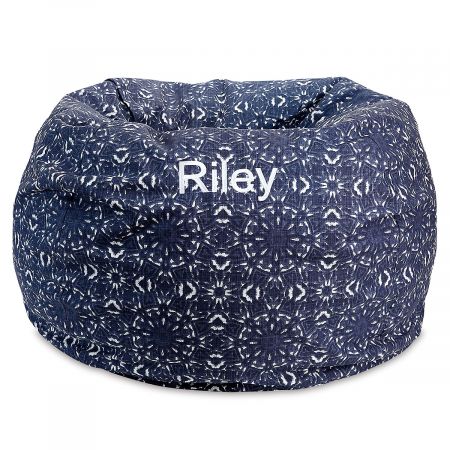 Personalized Blue Kaleidoscope Bean Bag Chair