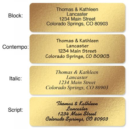 gold foil standard rolled address labels christmas address labels