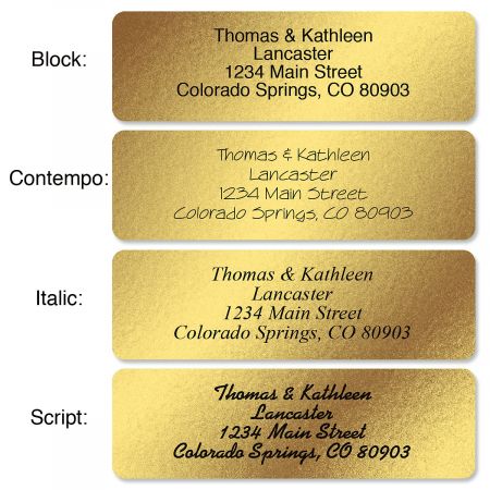 Gold Foil with Initial Standard Rolled Address Labels