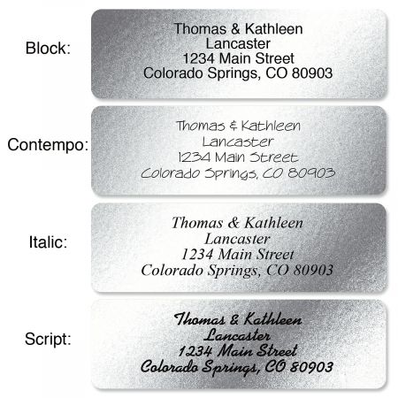 Silver Foil with Symbol Standard Rolled Address Labels