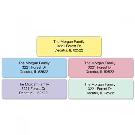 Pastel Rainbow Standard Rolled Address Labels (5 Colors)
