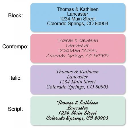 Pastel Rainbow Standard Rolled Address Labels (5 Colors)