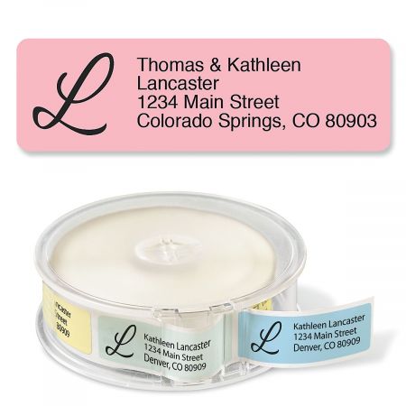 Pastel with Initial Standard Rolled Address Labels