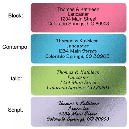metallic rainbow rolled address label current catalog