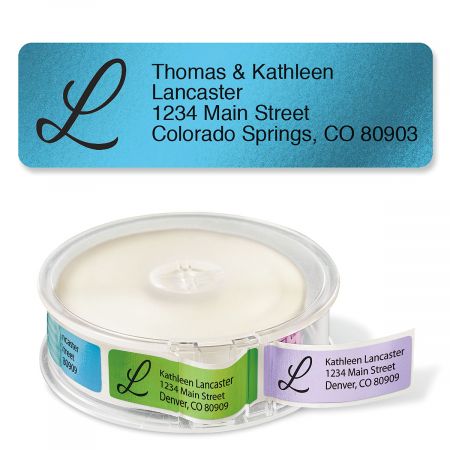 Metallic Rainbow with Initial Standard Rolled Address Labels