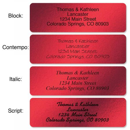 Red Foil Rolled Address Labels