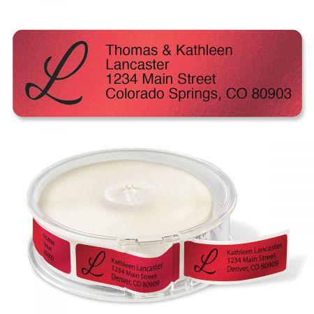 Red Foil with Initial Standard Rolled Address Labels
