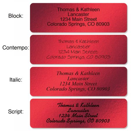 Red Foil with Initial Standard Rolled Address Labels