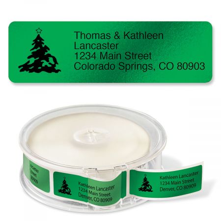 Green Foil with Symbol Standard Rolled Address Labels