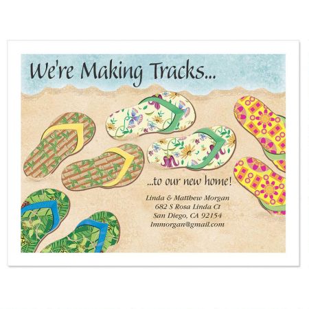 Moving Baja Flip Flop New Address Postcards