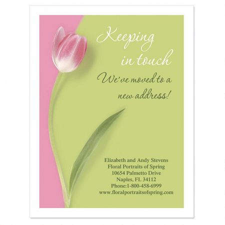 Moving Portraits Of Spring New Address Postcards