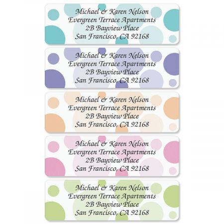 Graphic Dots Rolled Address Label (5 designs)