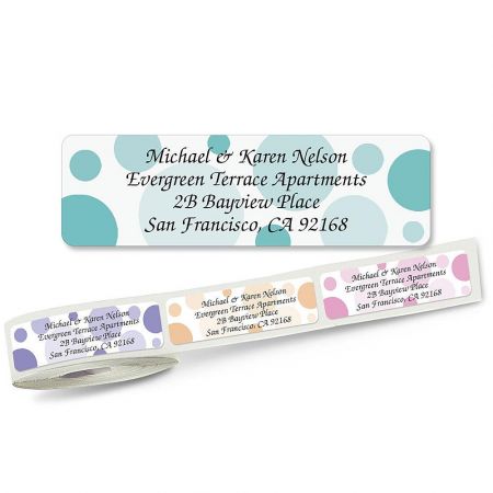 Graphic Dots Rolled Address Label (5 designs)