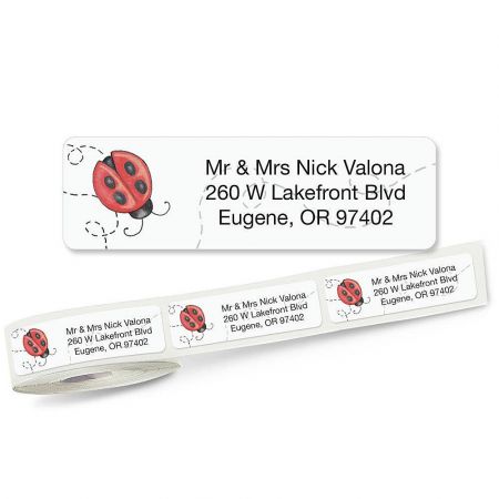 Ladybug Rolled Address Label