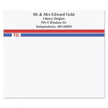 Red/Blue Mailing Package Label