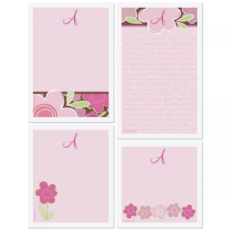 Shades of Pink Initial Personalized Notepad Set