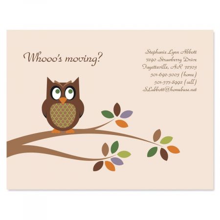 Owl We've Moved New Address Postcards