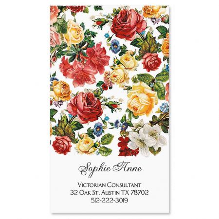 Victorian Roses Vertical Calling Card