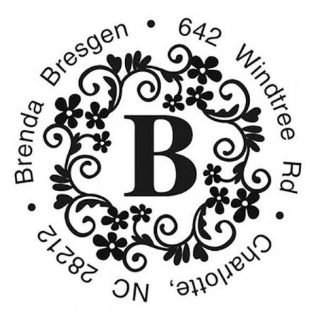 round initial stamper floral current catalog