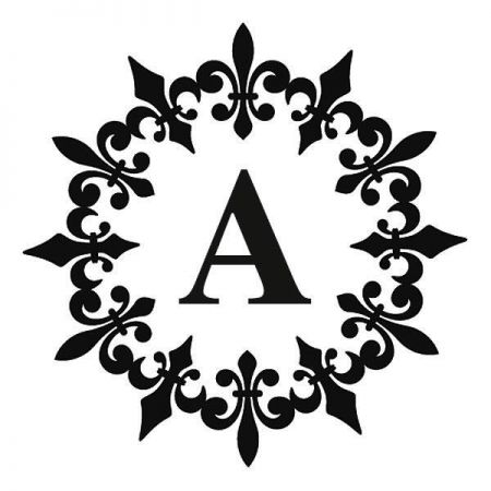 round initial stamper fleur de lis current catalog