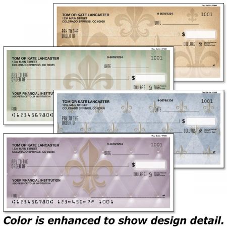 Bronze Fleur De Lis Checks