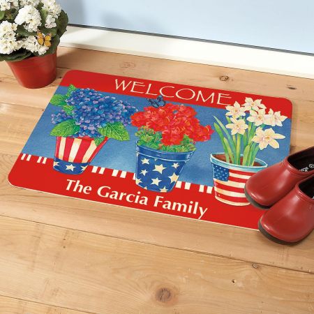 Americana Summer Personalized Welcome Doormat
