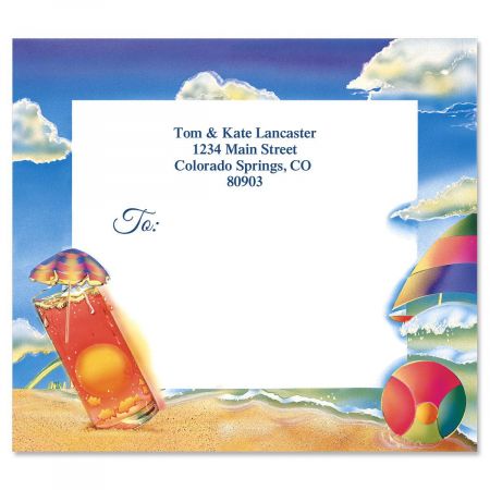 Summer Beach Mailing Package Label