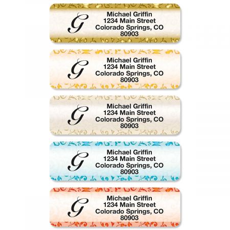 Stately Elegance Rolled Address Labels (5 Designs)