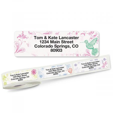 Flower Garden Rolled Address Labels (5 Designs)