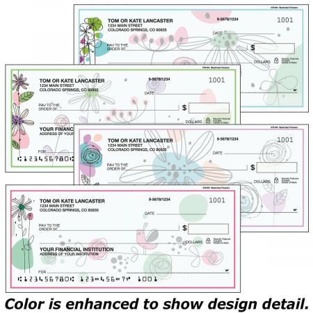 Sketched Flowers Checks