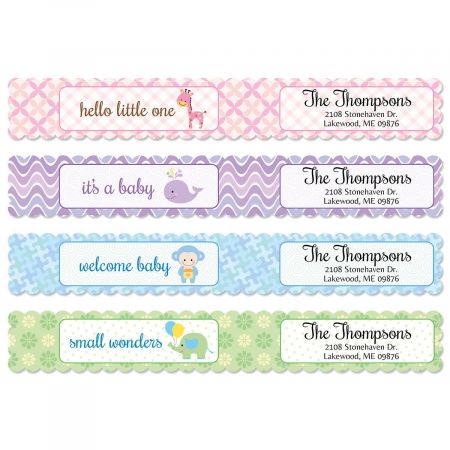 Delightful Baby Connect Wrap Around Diecut Address Labels (4 Designs)