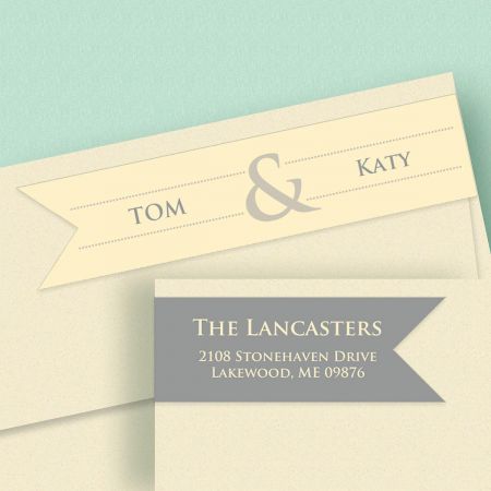 Modern Couple Connect Wrap Around Diecut Address Labels