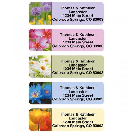 Floral Fantasy Rolled Address Labels (5 Designs)