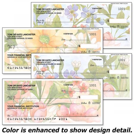 Watercolor Garden Checks