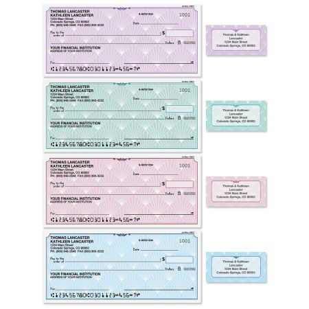 Art Deco Single Checks with Matching Labels | Current Catalog