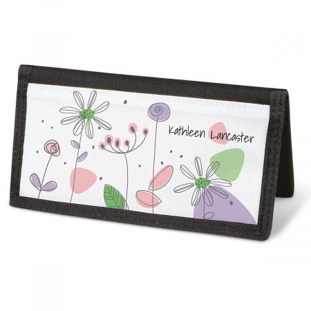 Sketched Flowers Checkbook Cover - Personalized