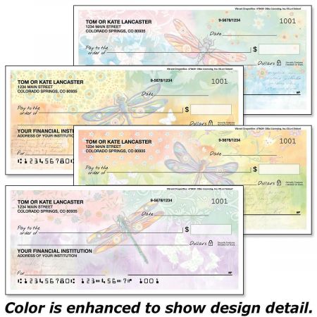 Vibrant Dragonflies Checks